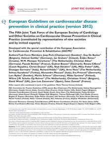 European Guidelines on CVD Prevention in clinical practice