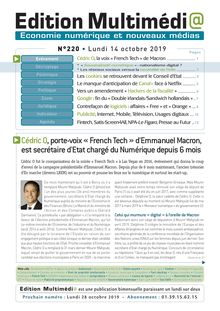 Editions Multimedi@ n° 220 – Lundi 14 Octobre 2019