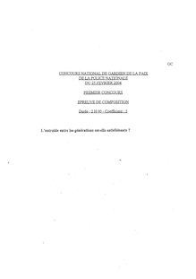 Dissertation 2004 Gardien de la paix