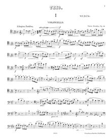 Partition violoncelle, Piano Trio, A Major, Bendix, Victor