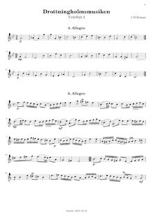Partition flûte 2, Drottningholm Music, Roman, Johan Helmich