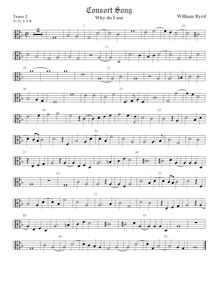 Partition ténor viole de gambe 2, alto clef, 5 chansons, Byrd, William par William Byrd