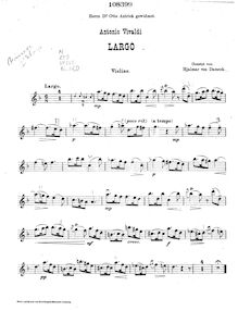Partition de violon, Concerto pour 2 violons et violoncelle en D minor, RV 565