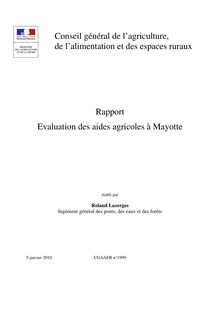 Evaluation des aides agricoles à Mayotte
