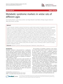 Metabolic syndrome markers in wistar rats of different ages