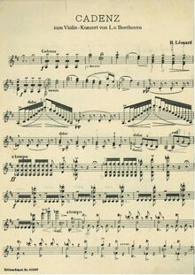 Partition complète, Cadenz zum violon-Konzert von L.v. Beethoven