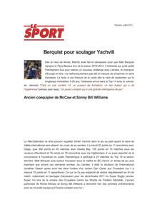 Berquist pour soulager Yachvili