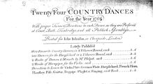 Partition complète, 24 Country Dances pour pour Year 1776, Various