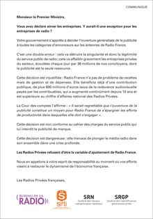 Lettre ouverte des radios privées à Manuel Valls