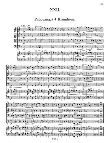 Partition XX, Padouana à 4, Banchetto Musicale, Schein, Johann Hermann