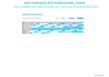 Visite de Paris - Prix forfaits été Disneyland Paris - du 3 avril au 12 novembre 2014
