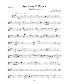 Partition altos, Symphony No.9, A major, Rondeau, Michel par Michel Rondeau
