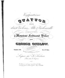 Partition parties complètes, corde quatuor No.24, Op.49, Onslow, Georges
