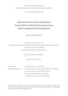 Functional characterization of the human peroxins PEX3 and PEX19, proteins essential for early peroxisomal membrane biogenesis [Elektronische Ressource] / Peter Uli Mayerhofer