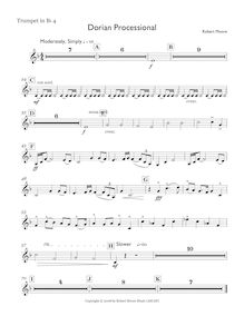 Partition trompette 4 (en B?), Dorian Processional pour Brass chœur