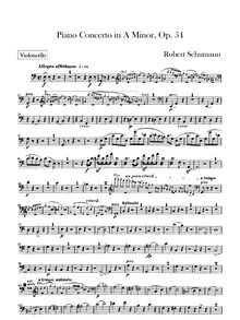 Partition violoncelles, Concert für das Pianoforte mit Begleitung des Orchesters, Op. 54
