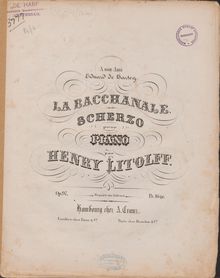 Partition complète, La Bacchanale - Scherzo, B♭ major, Litolff, Henry Charles