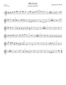 Partition ténor viole de gambe 1, octave aigu clef, madrigaux pour 5 voix par  Giaches de Wert par Giaches de Wert