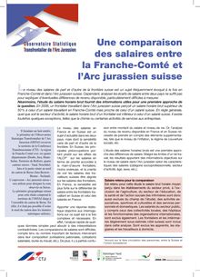 Une comparaison des salaires entre la Franche-Comté et lArc jurassien suisse