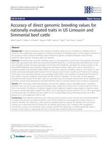 Accuracy of direct genomic breeding values for nationally evaluated traits in US Limousin and Simmental beef cattle