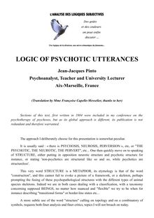 Logic of psychotic utterances (Translation by Mme Françoise Capelle-Messelier, thanks to her)