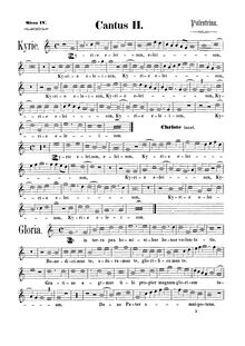Partition Cantus II , partie (monochrome), Missa  Assumpta est Maria 