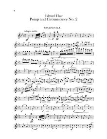 Partition clarinette 1, 2, basse clarinette (A), Pomp et Circumstance, Op.39