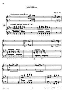 Partition complète, aussi Piano , partie, 6 Kurze melodische Stücke für Harmonium und Piano, Op.40