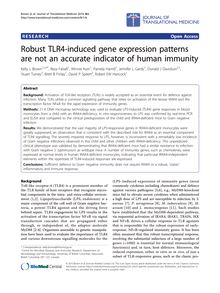 Robust TLR4-induced gene expression patterns are not an accurate indicator of human immunity