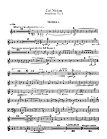 Partition trompette 1, 2 (en E♭, C), Symphony No.1, Op.7, G minor