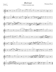 Partition ténor viole de gambe 3, octave aigu clef, Madrigali a cinque voci par Tommaso Pecci