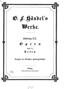 Partition complète, Teseo, Handel, George Frideric