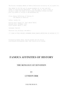 Famous Affinities of History — Volume 3 - The Romance of Devotion