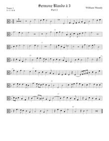 Partition ténor viole de gambe 1, alto clef, Sermone Blando, Mundy, William par William Mundy