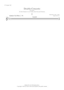 Partition trompette 1/2 (E), Dopel-Konzerte für Karinette (oder Violine), viole de gambe und Orchester, Op.88