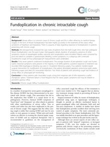 Fundoplication in chronic intractable cough