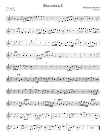 Partition viole de gambe aigue 2, Fantasia, G minor, Simmes, William