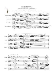 Partition complète, Impromptus (pour Saxophone quatuor), Impromptus (para cuarteto de saxofones)