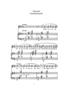 Partition complète (D♭ Major: haut voix et piano), Enchantement!