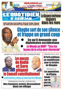 Le Quotidien d’Abidjan n°2921 - du mardi 08 septembre 2020