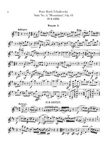 Partition violons I, violon solo (IV seulement),  No.4, Mozartiana