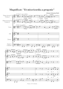 Partition Et Misericordia (Alto, ténor), Magnificat, D major, Bach, Johann Sebastian