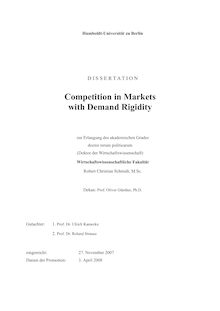 Competition in markets with demand rigidity [Elektronische Ressource] / Robert Christian Schmidt