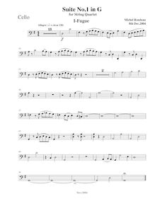 Partition violoncelle,  No.1 en G major, G major, Rondeau, Michel
