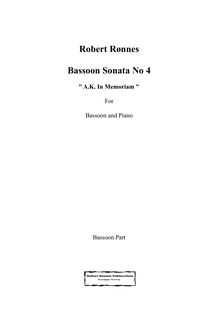 Partition basson , partie, basson Sonata No.4, A.K. In Memoriam
