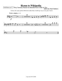 Partition cor 7 (en F), Hymn to Wikipedia, D major, Matthews, John-Luke Mark
