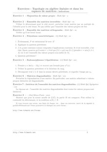 Exercices - Topologie en algèbre linéaire et dans les espaces de ...