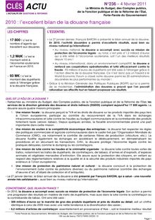 2010 : l excellent bilan de la douane française - Les Clés ACTU