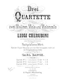 Partition parties complètes, corde quatuor No.6, A minor, Cherubini, Luigi