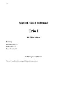 Partition Title (page 1), Trio I, Hoffmann, Norbert Rudolf